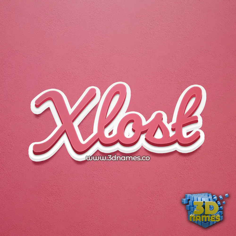 xlost in Red Scribble style - 3D name wallpaper