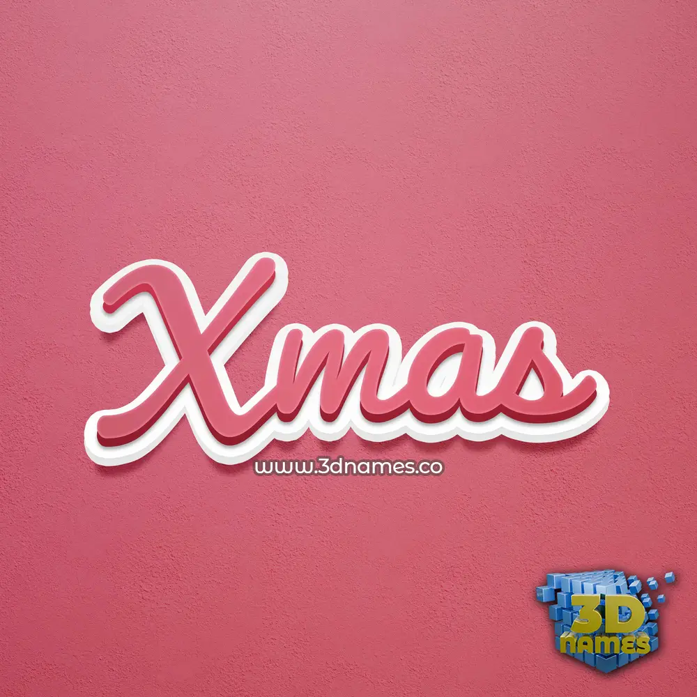 xmas in Red Scribble style - 3D name wallpaper