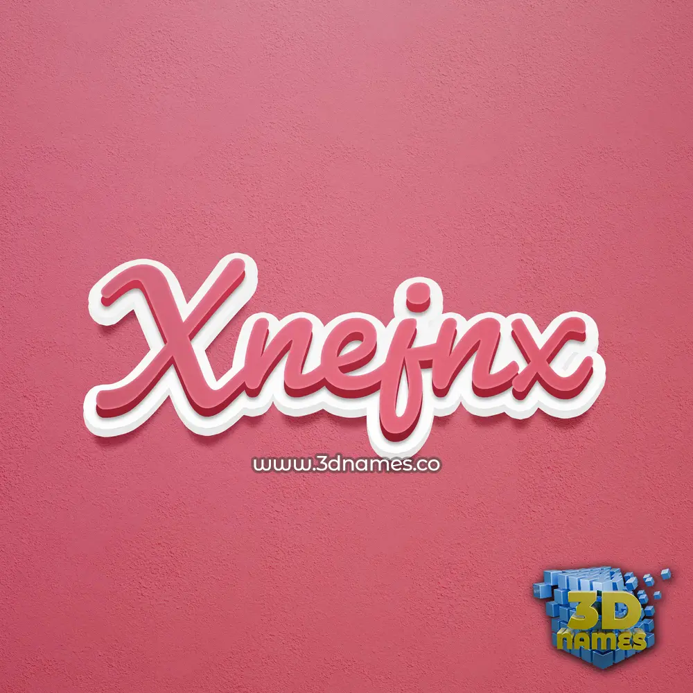 xnejnx in Red Scribble style - 3D name wallpaper