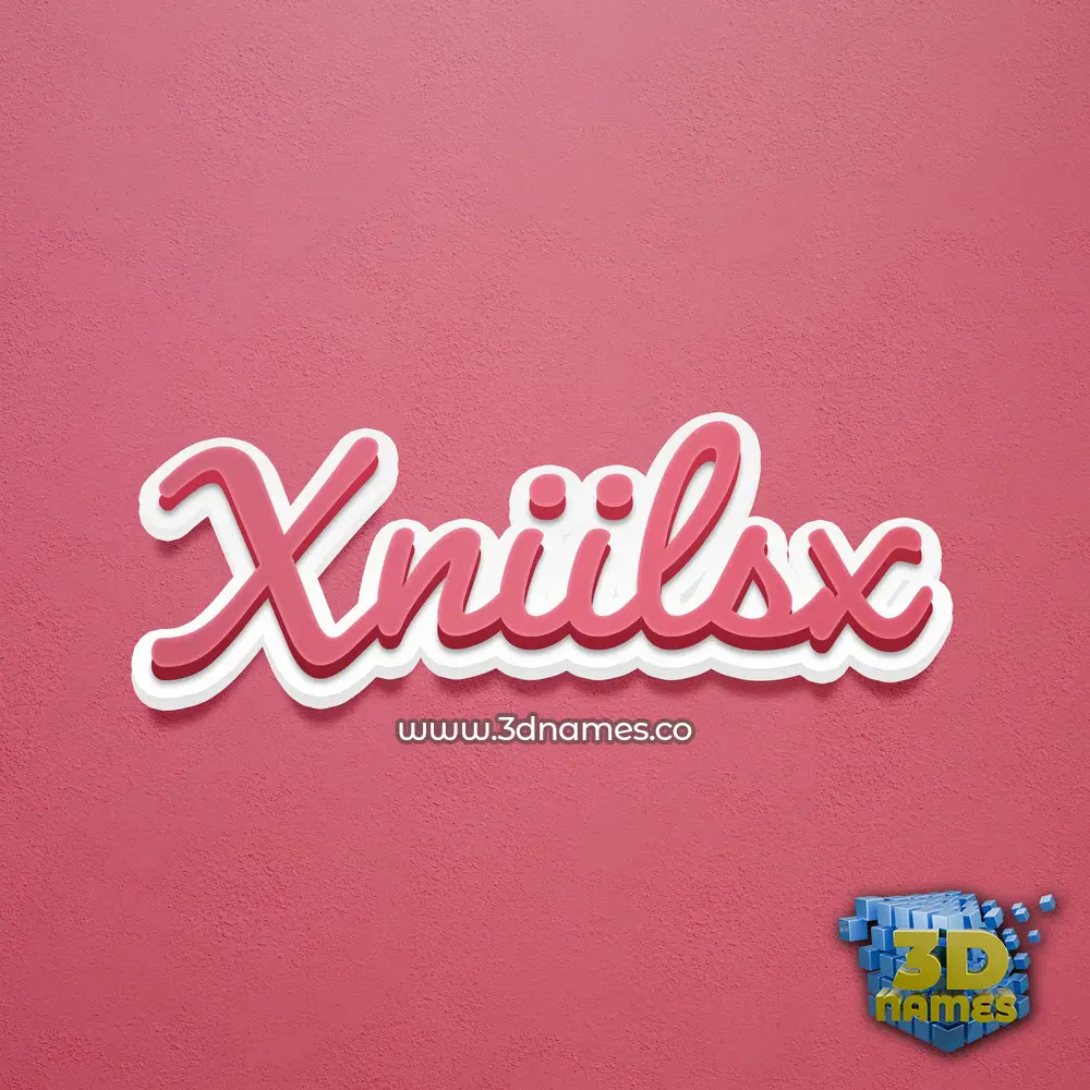 xniilsx in Red Scribble style - 3D name wallpaper