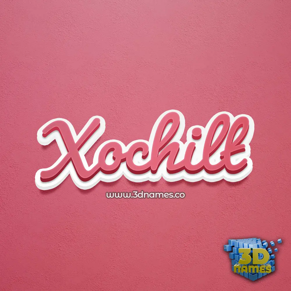 xochilt in Red Scribble style - 3D name wallpaper