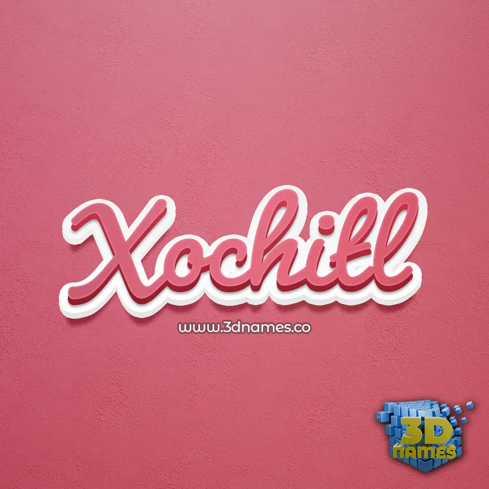 xochitl in Red Scribble style - 3D name wallpaper