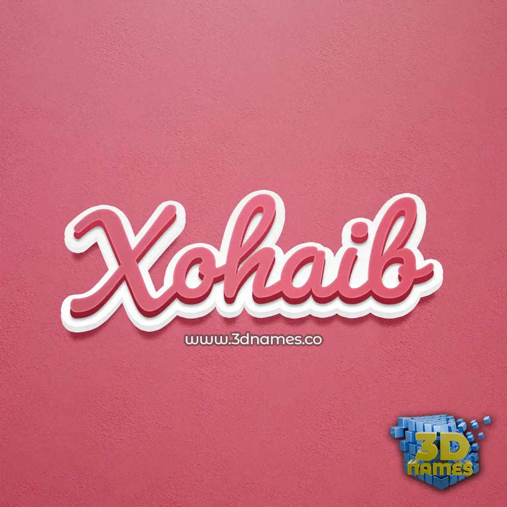 xohaib in Red Scribble style - 3D name wallpaper