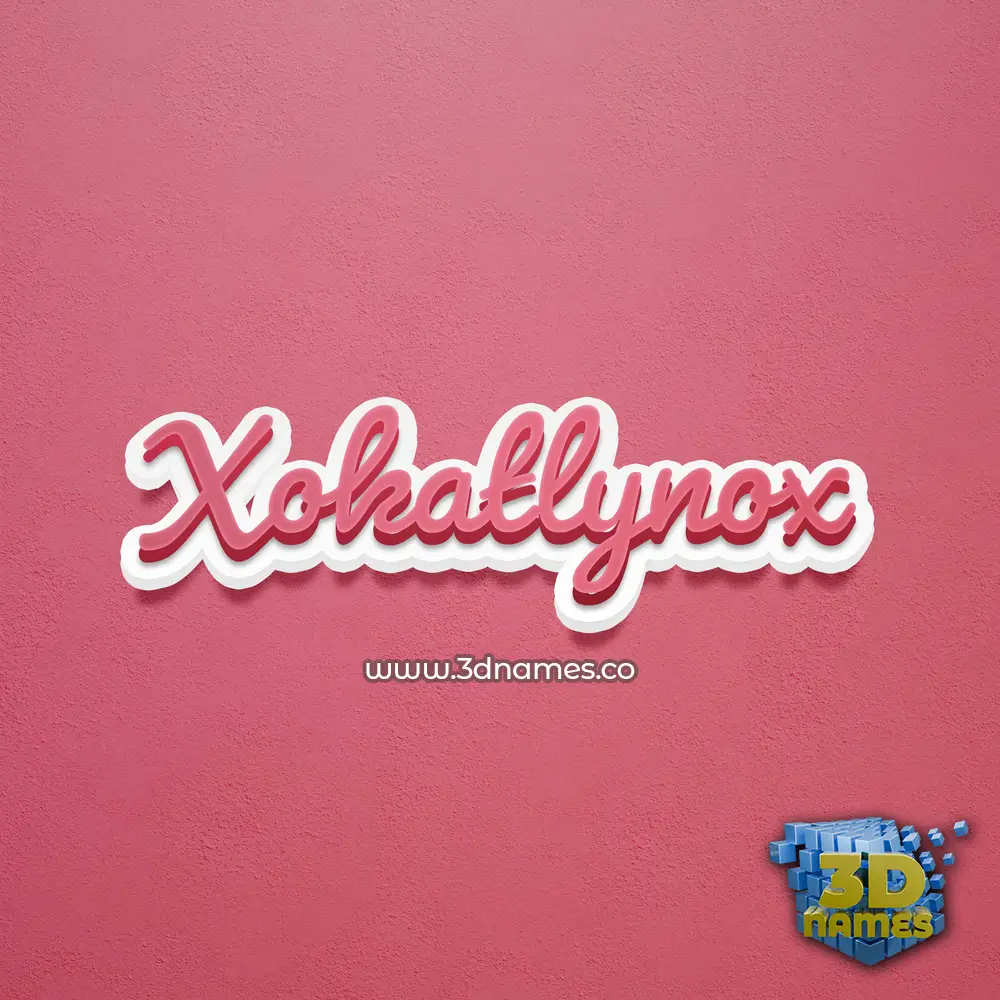 xokatlynox in Red Scribble style - 3D name wallpaper