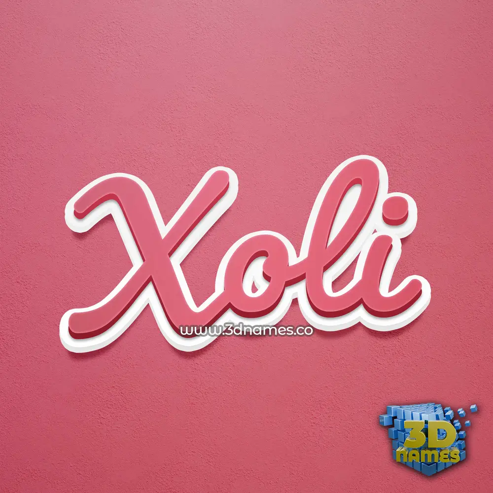 xoli in Red Scribble style - 3D name wallpaper