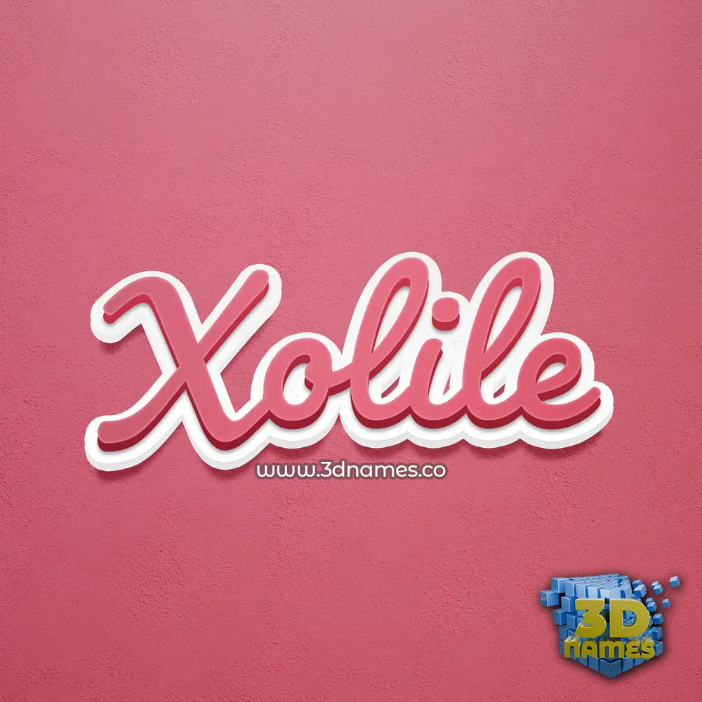 xolile in Red Scribble style - 3D name wallpaper