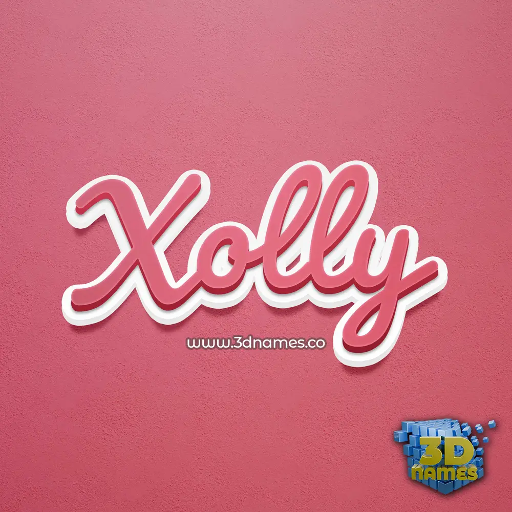 xolly in Red Scribble style - 3D name wallpaper