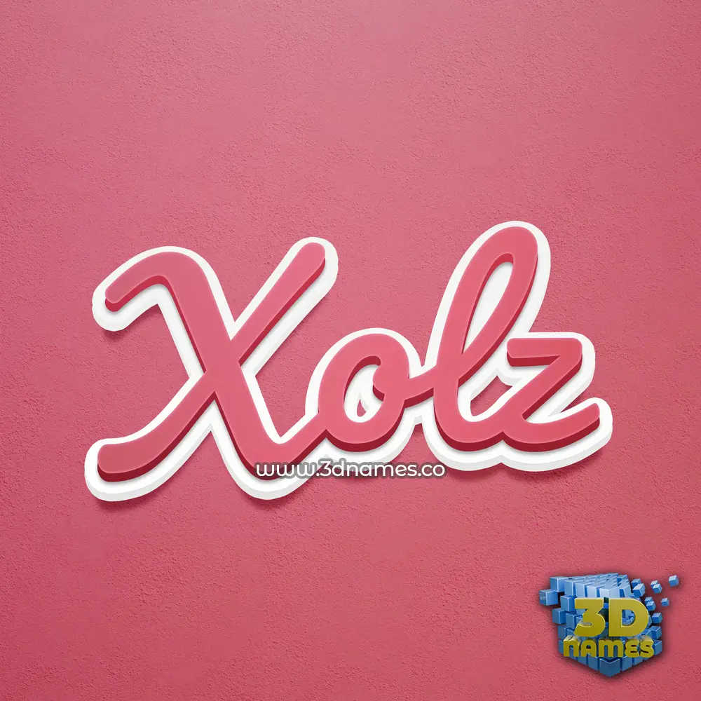 xolz in Red Scribble style - 3D name wallpaper