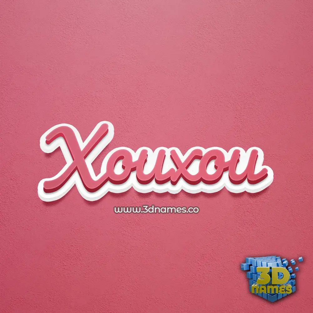 xouxou in Red Scribble style - 3D name wallpaper