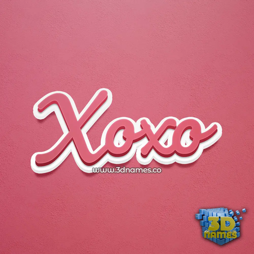 xoxo in Red Scribble style - 3D name wallpaper