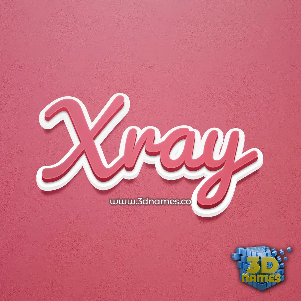 xray in Red Scribble style - 3D name wallpaper