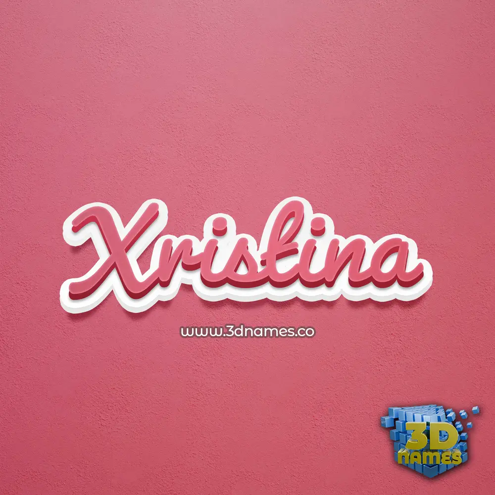 xristina in Red Scribble style - 3D name wallpaper