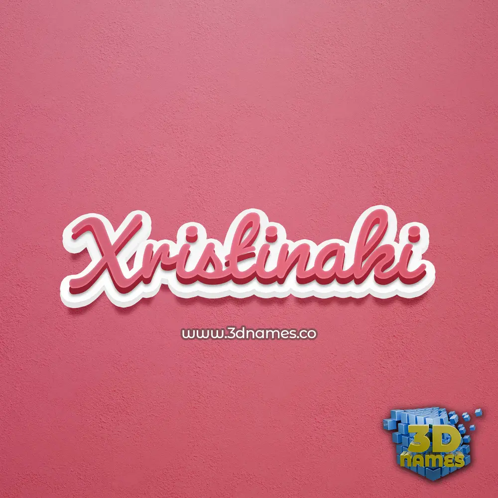 xristinaki in Red Scribble style - 3D name wallpaper