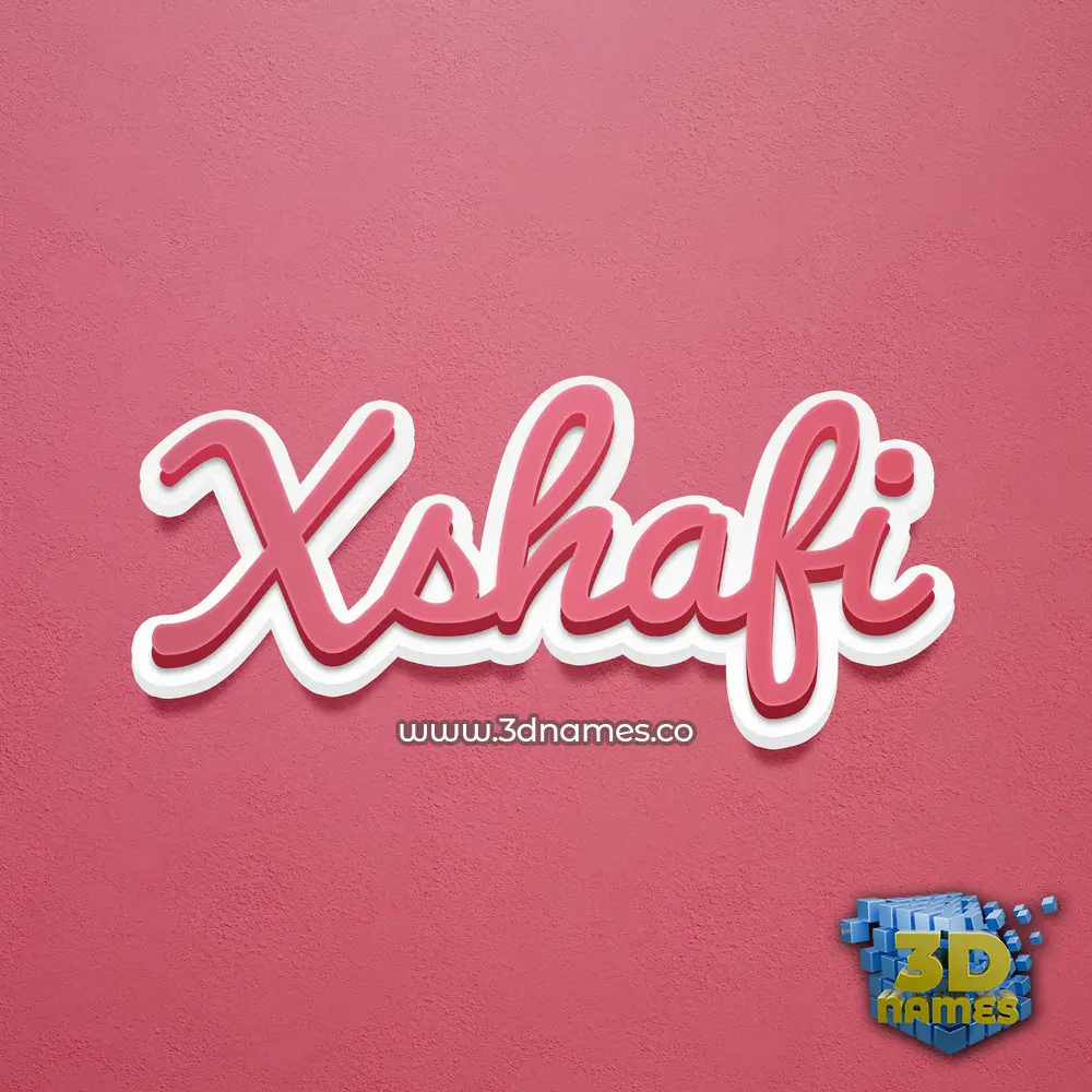 xshafi in Red Scribble style - 3D name wallpaper