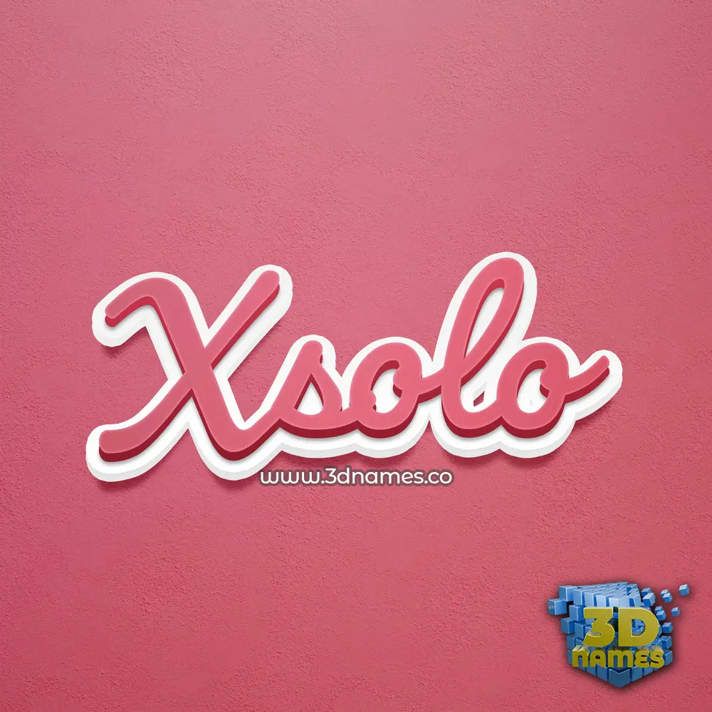 xsolo in Red Scribble style - 3D name wallpaper