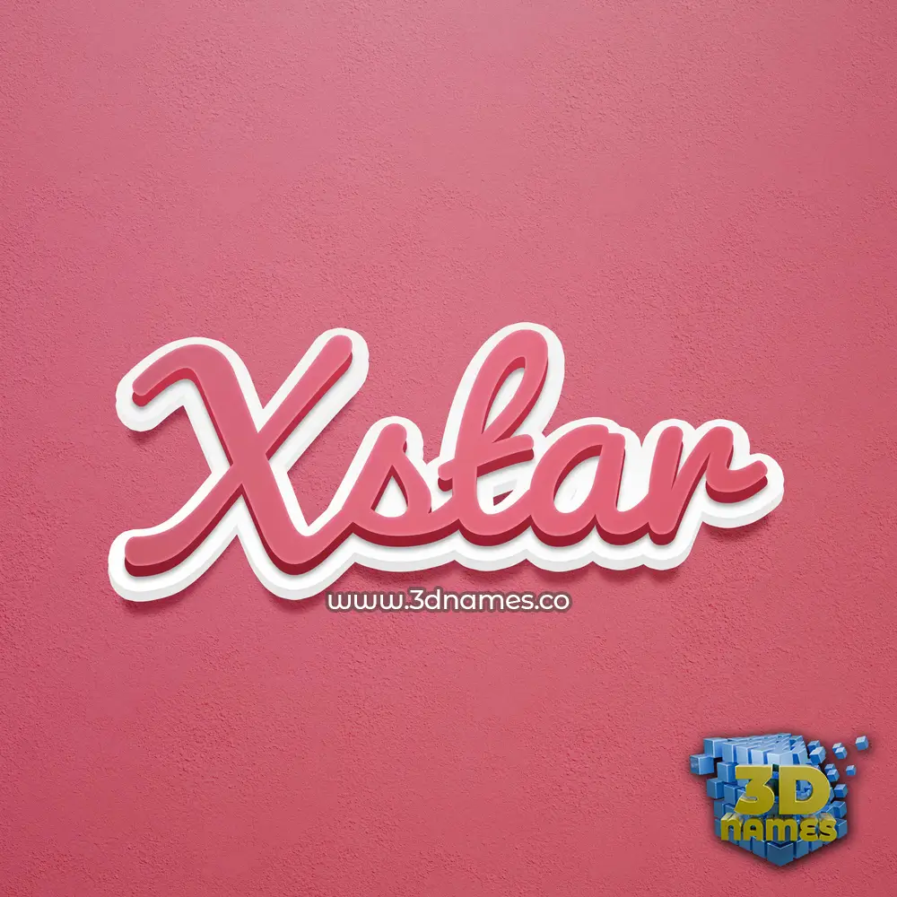 xstar in Red Scribble style - 3D name wallpaper