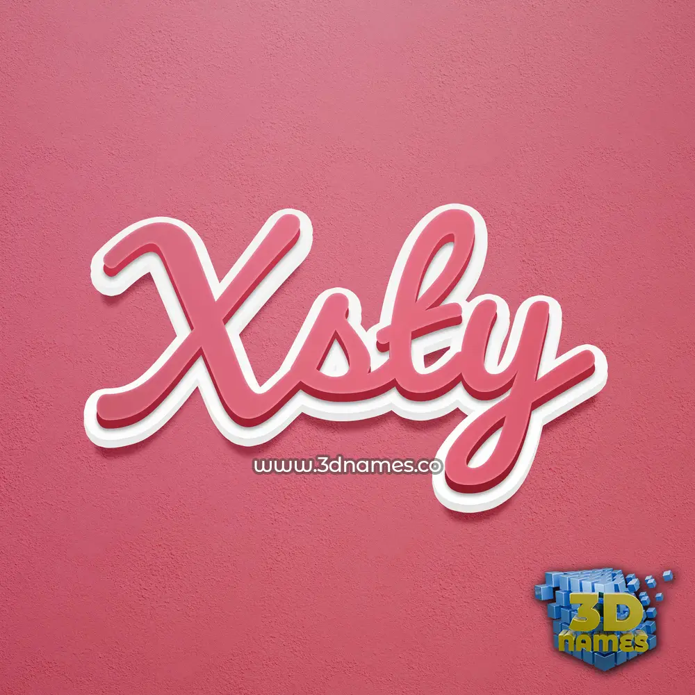 xsty in Red Scribble style - 3D name wallpaper