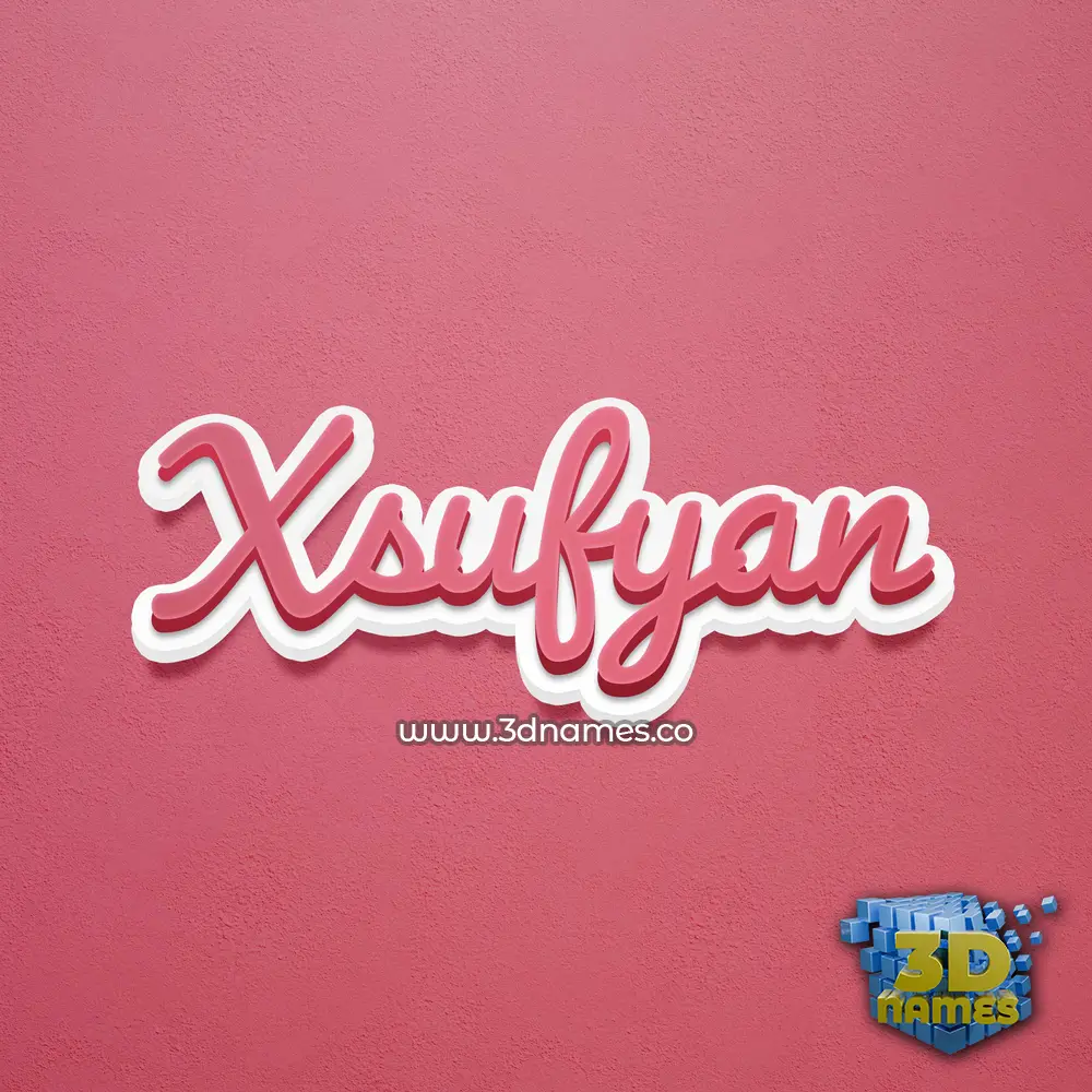 xsufyan in Red Scribble style - 3D name wallpaper
