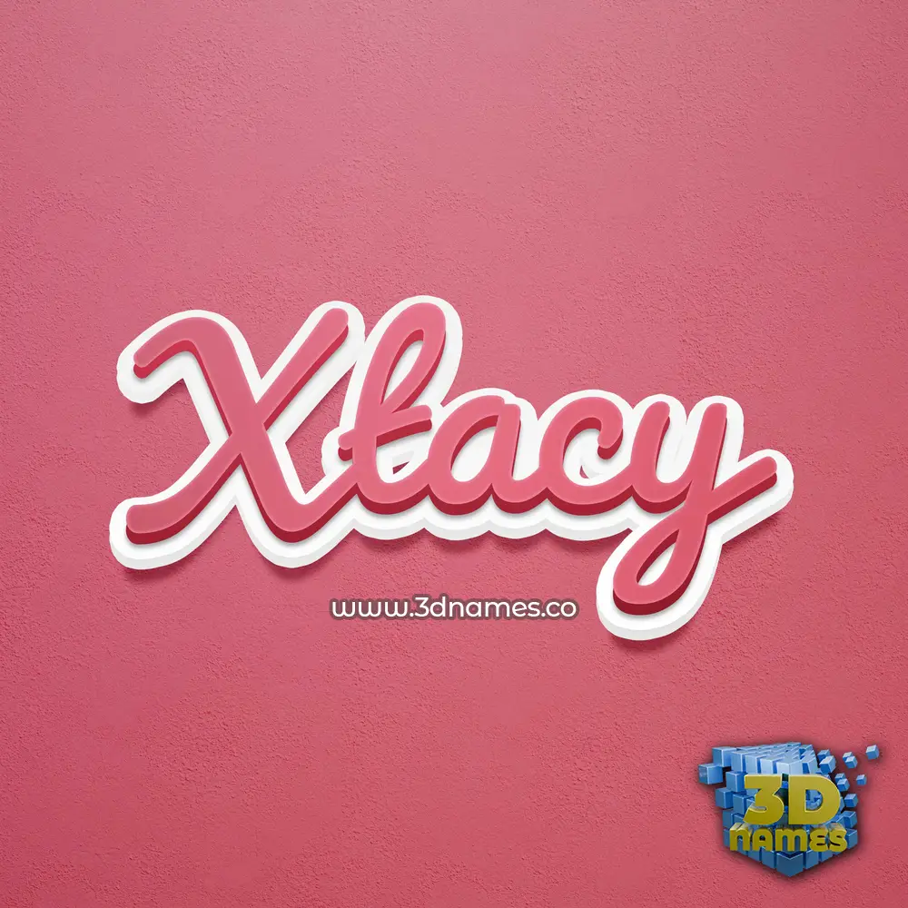 xtacy in Red Scribble style - 3D name wallpaper