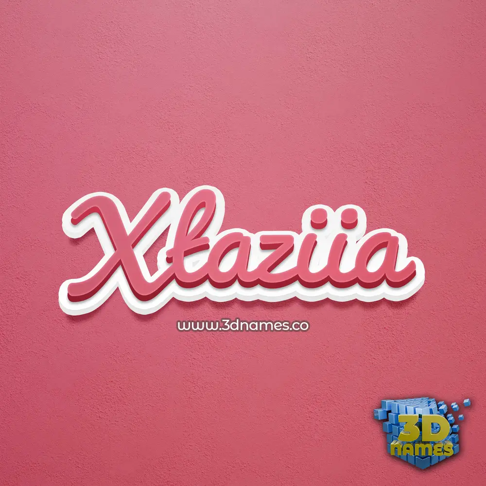 xtaziia in Red Scribble style - 3D name wallpaper
