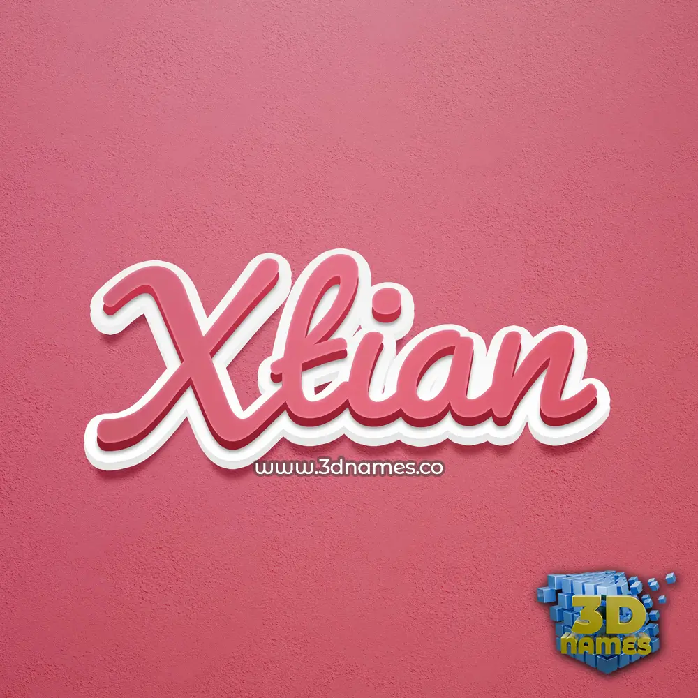 xtian in Red Scribble style - 3D name wallpaper