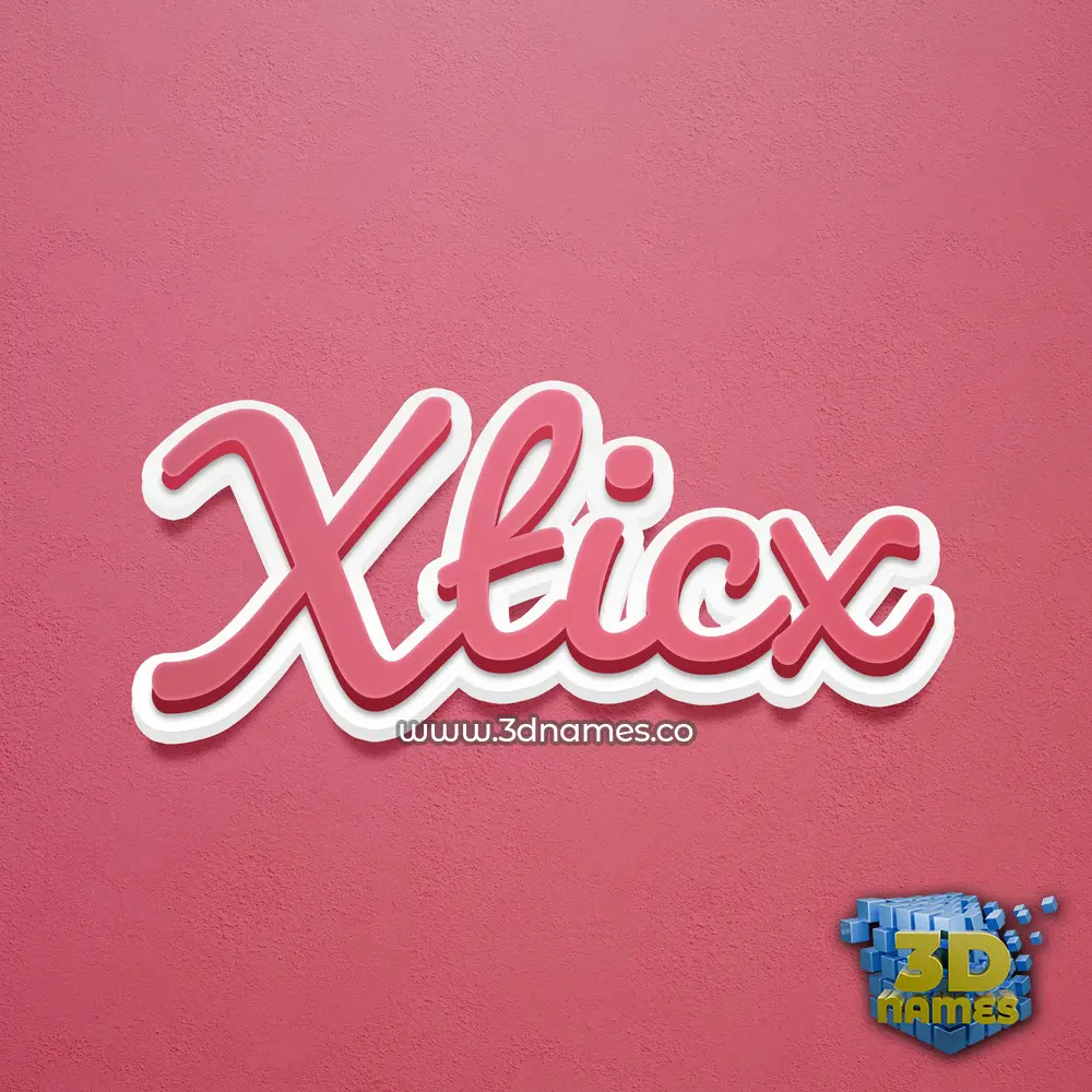 xticx in Red Scribble style - 3D name wallpaper