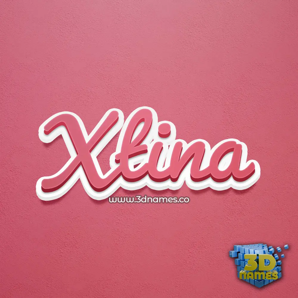 xtina in Red Scribble style - 3D name wallpaper