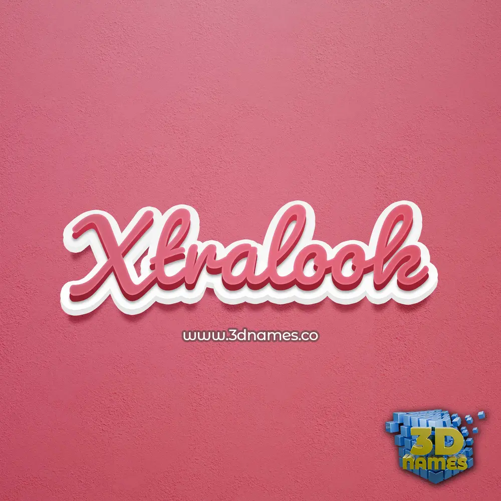 xtralook in Red Scribble style - 3D name wallpaper