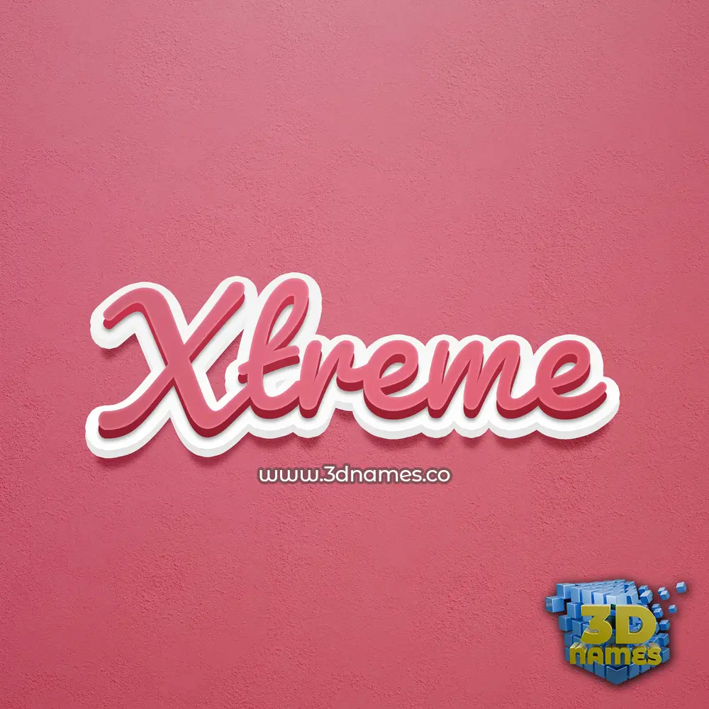 xtreme in Red Scribble style - 3D name wallpaper