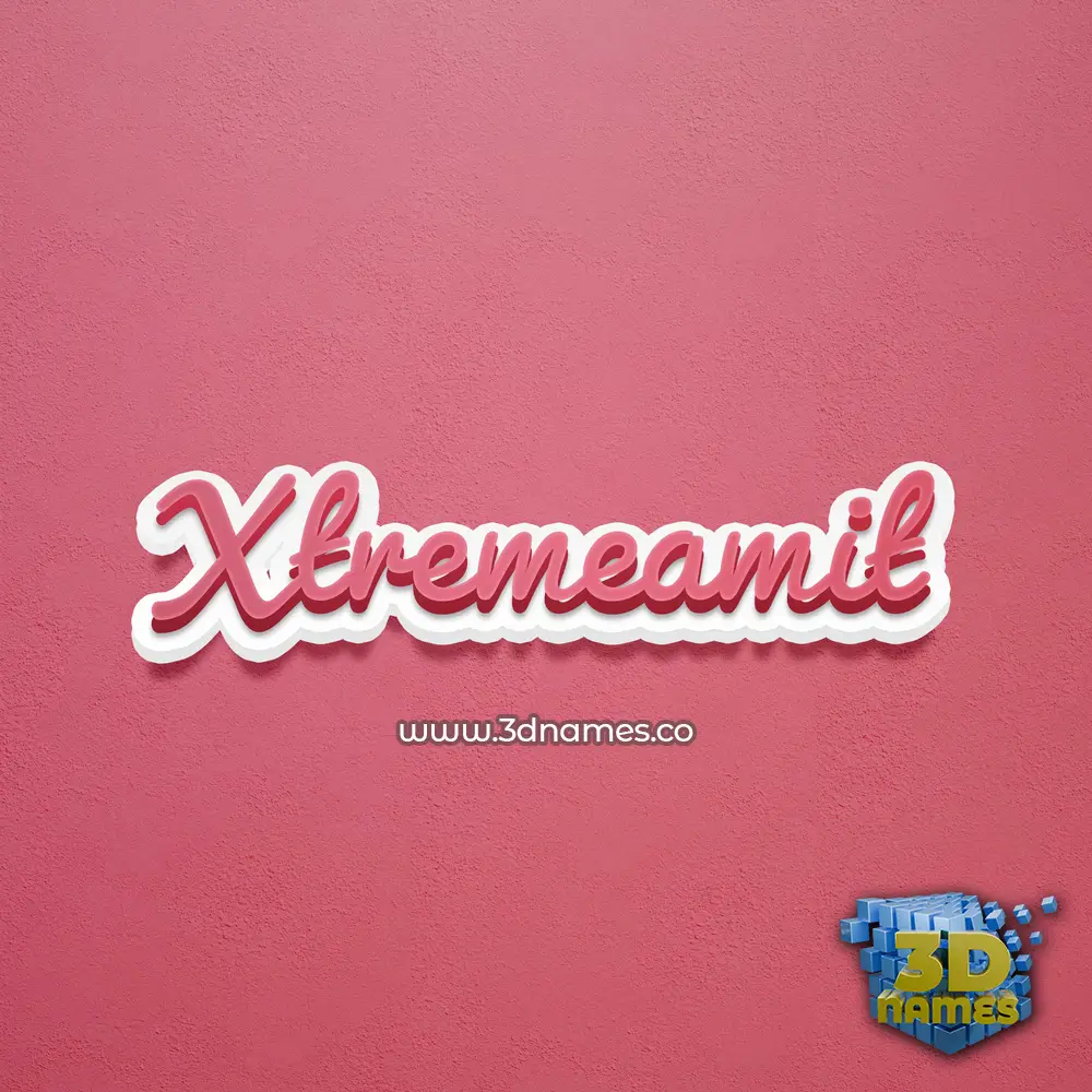 xtremeamit in Red Scribble style - 3D name wallpaper