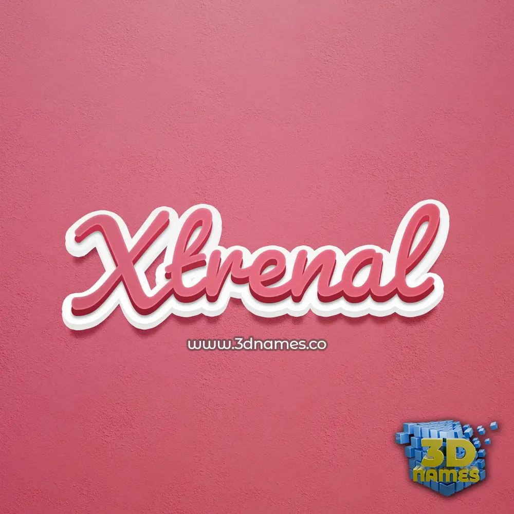xtrenal in Red Scribble style - 3D name wallpaper