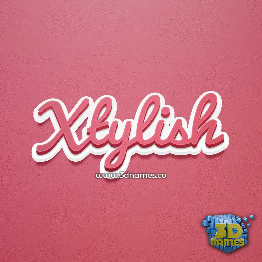 xtylish in Red Scribble style - 3D name wallpaper