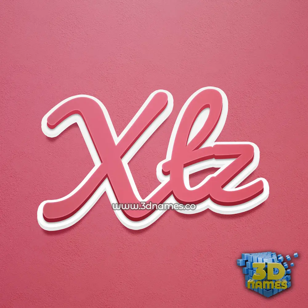 xtz in Red Scribble style - 3D name wallpaper