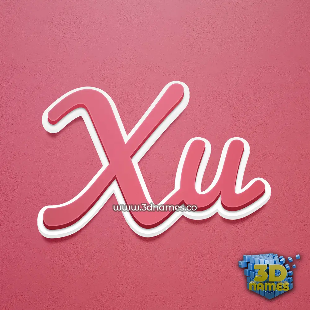 xu in Red Scribble style - 3D name wallpaper