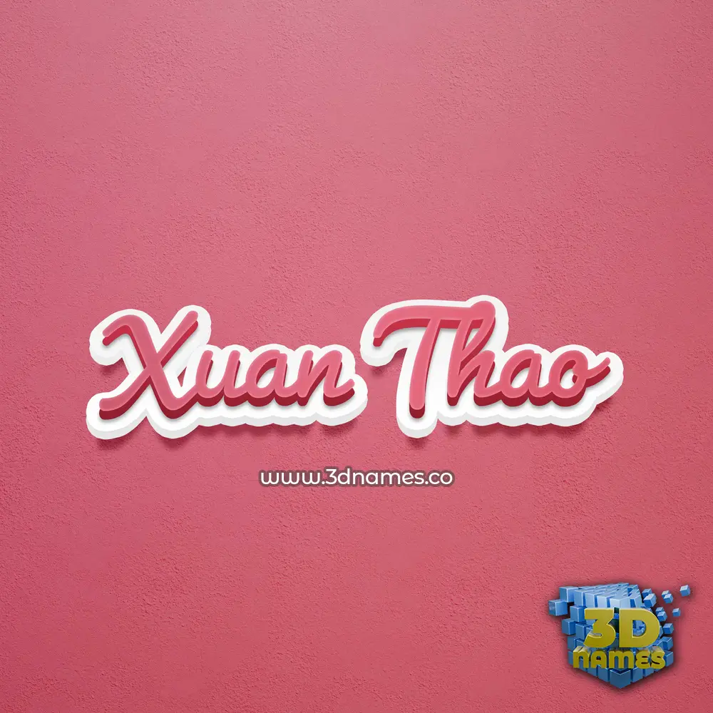 xuan thao in Red Scribble style - 3D name wallpaper