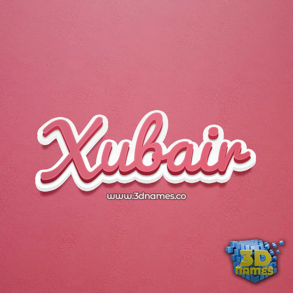 xubair in Red Scribble style - 3D name wallpaper