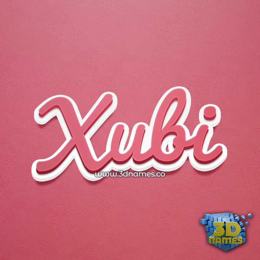 xubi in Red Scribble style - 3D name wallpaper