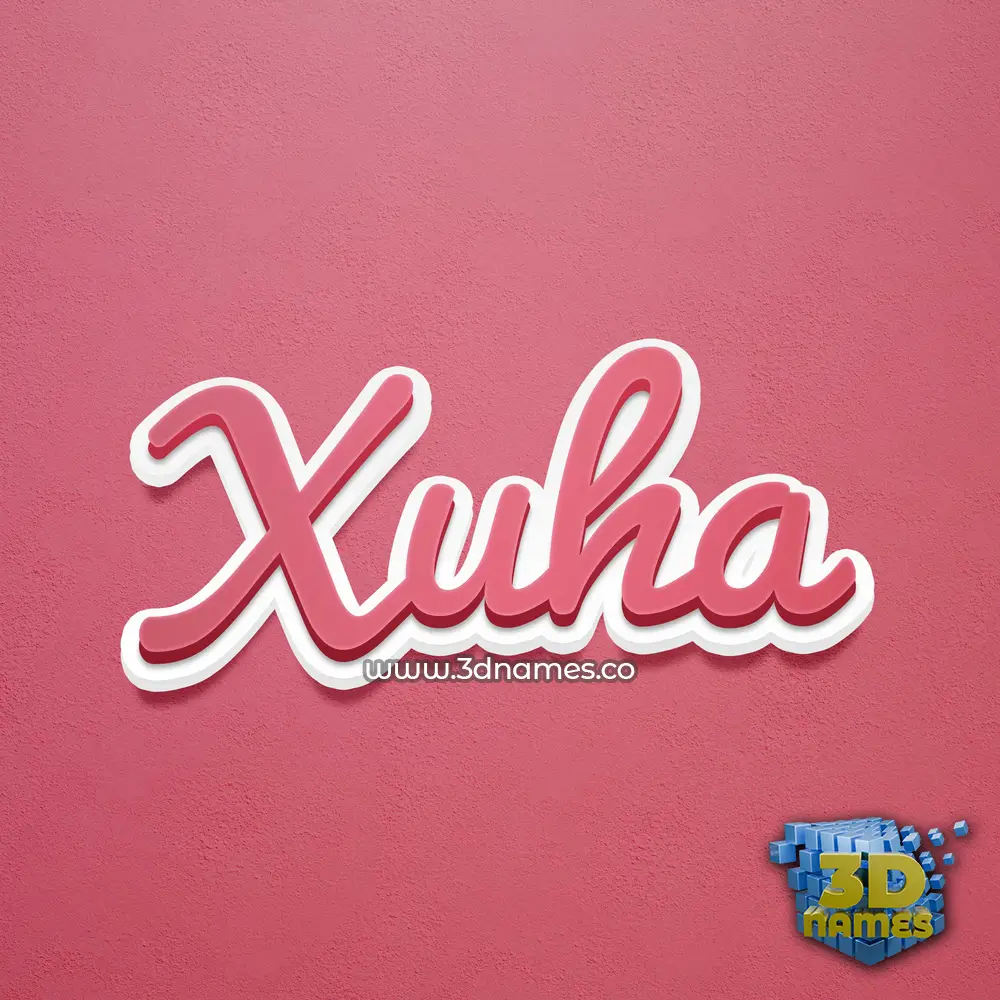 xuha in Red Scribble style - 3D name wallpaper