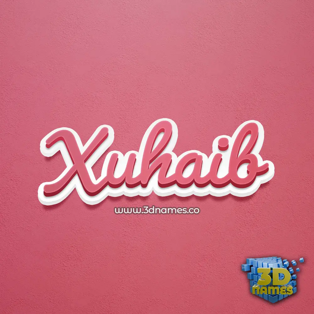 xuhaib in Red Scribble style - 3D name wallpaper