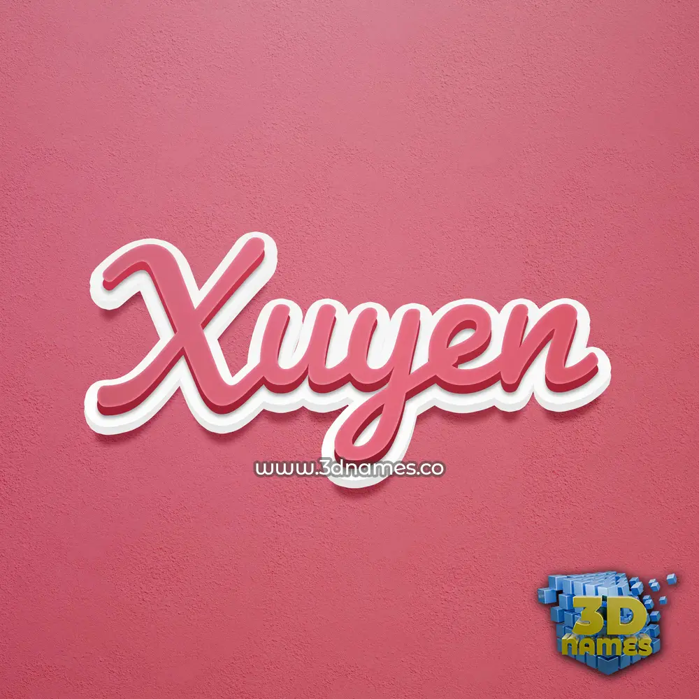 xuyen in Red Scribble style - 3D name wallpaper