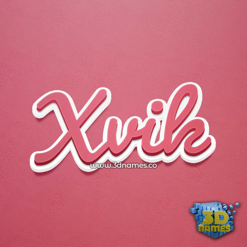 xvik in Red Scribble style - 3D name wallpaper