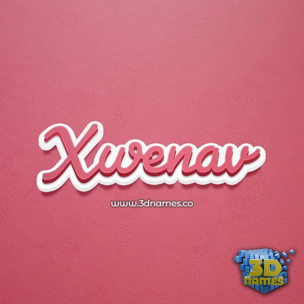 xwenav in Red Scribble style - 3D name wallpaper