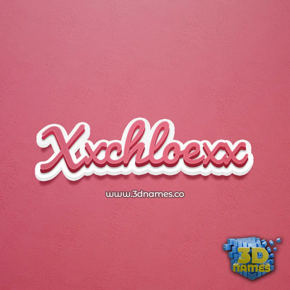 xxchloexx in Red Scribble style - 3D name wallpaper