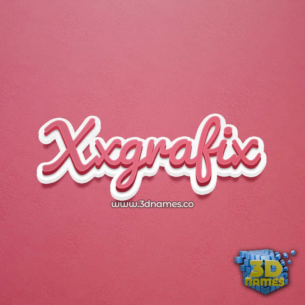 xxgrafix in Red Scribble style - 3D name wallpaper