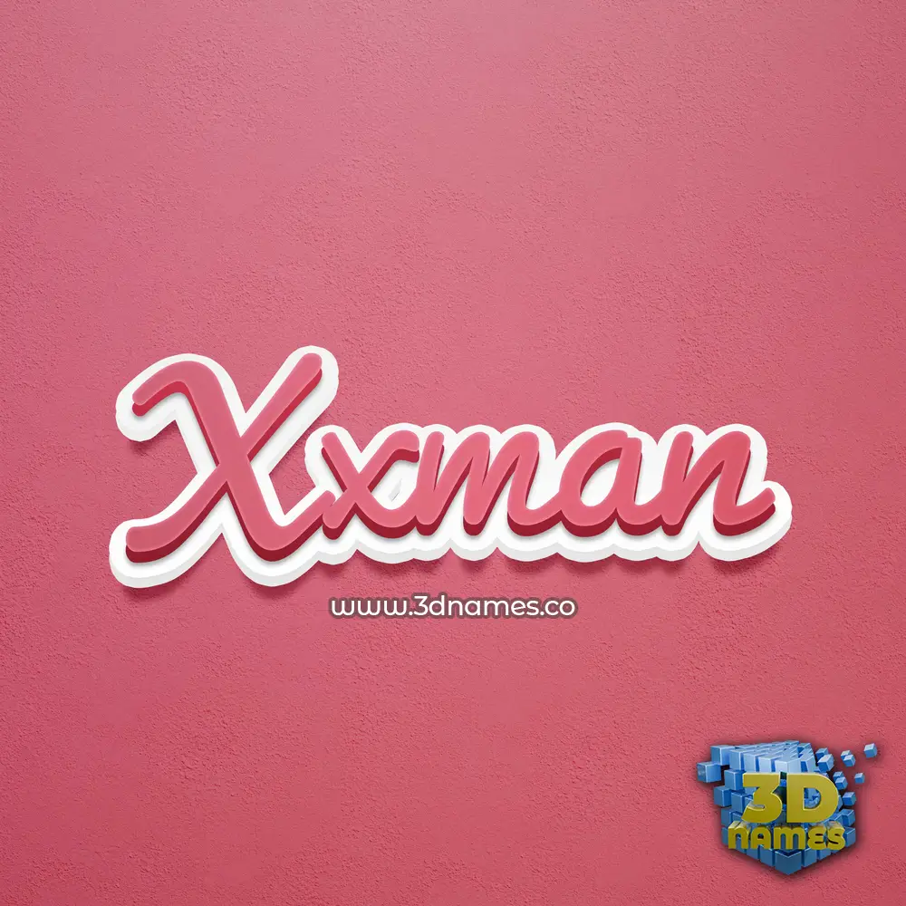 xxman in Red Scribble style - 3D name wallpaper