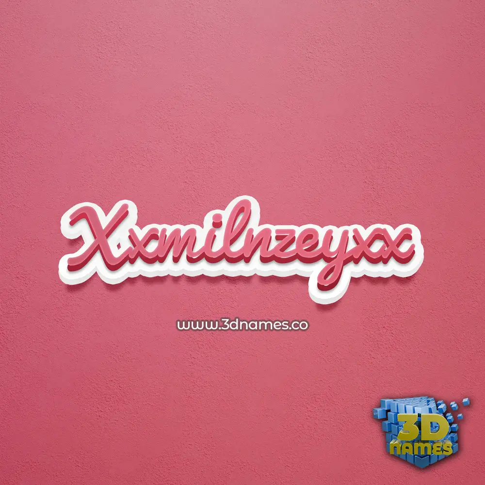 xxmilnzeyxx in Red Scribble style - 3D name wallpaper
