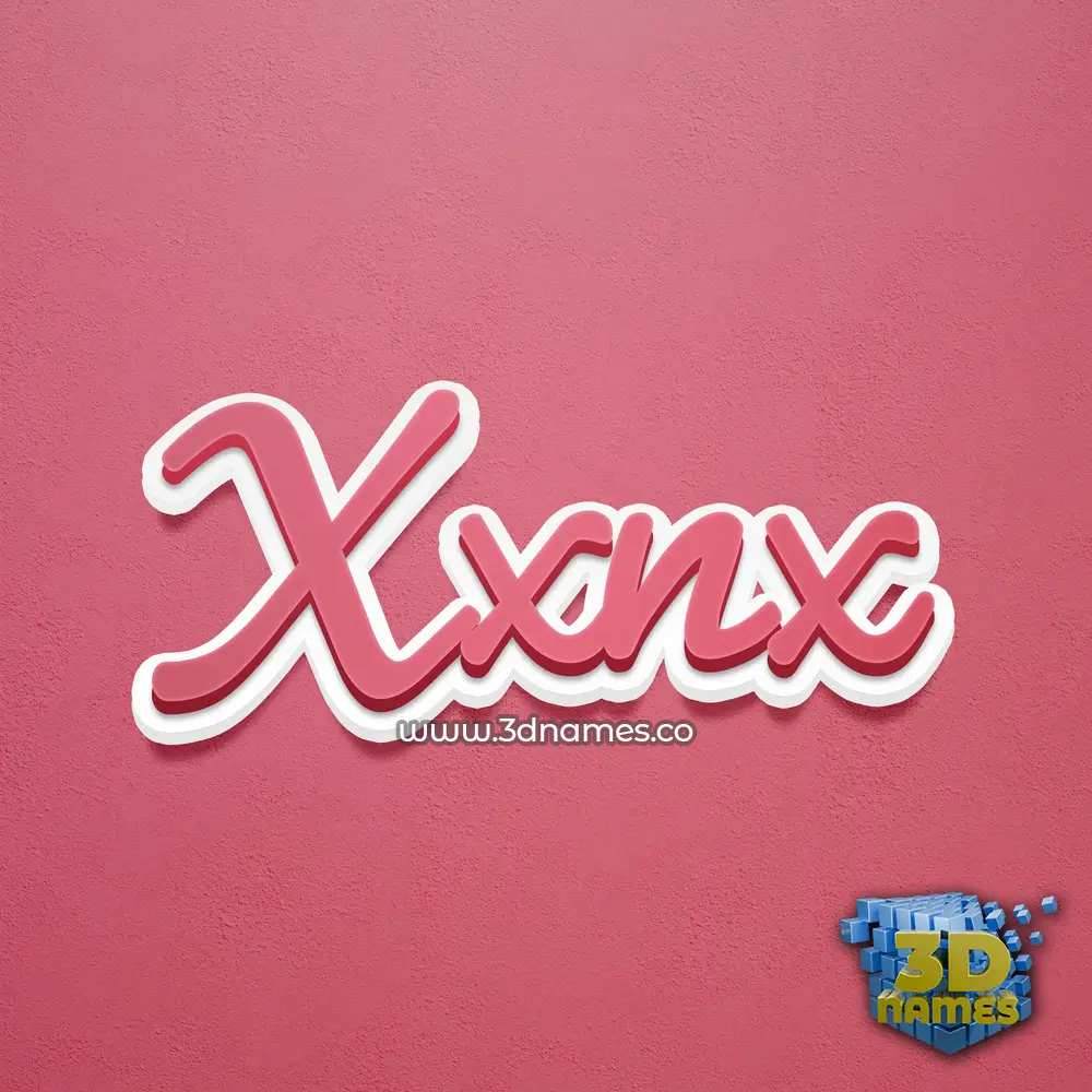 xxnx in Red Scribble style - 3D name wallpaper
