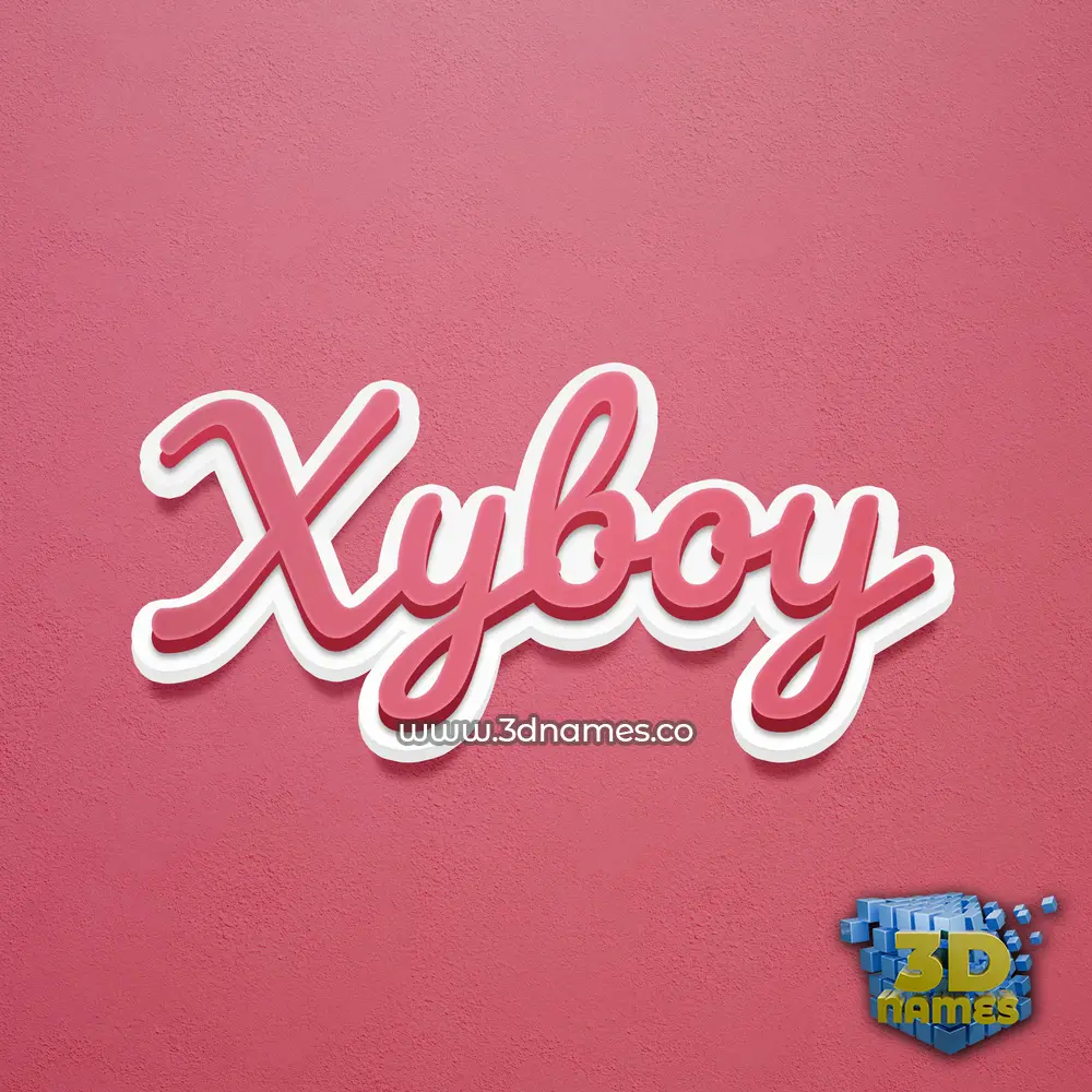 xyboy in Red Scribble style - 3D name wallpaper