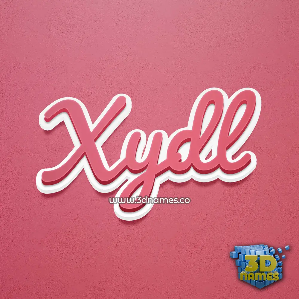 xydl in Red Scribble style - 3D name wallpaper
