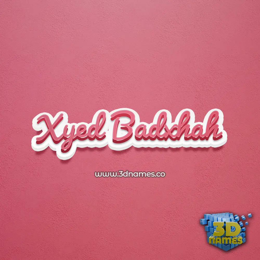 xyed badxhah in Red Scribble style - 3D name wallpaper